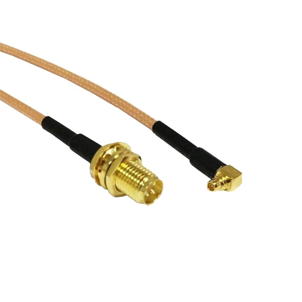 MMCX Male Right Angle to Reverse Polarity SMA Female Straight Coax Cable AC-CAB-MMCXR/AM-RPSMAFB/H