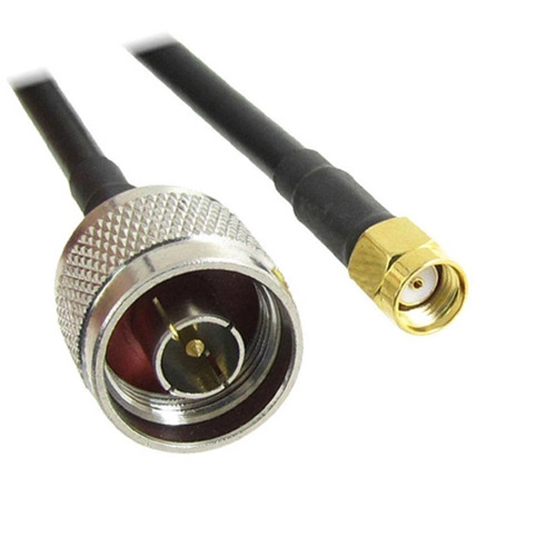 reverse polarity sma female straight to n male coax cable ac cab rpsma nm