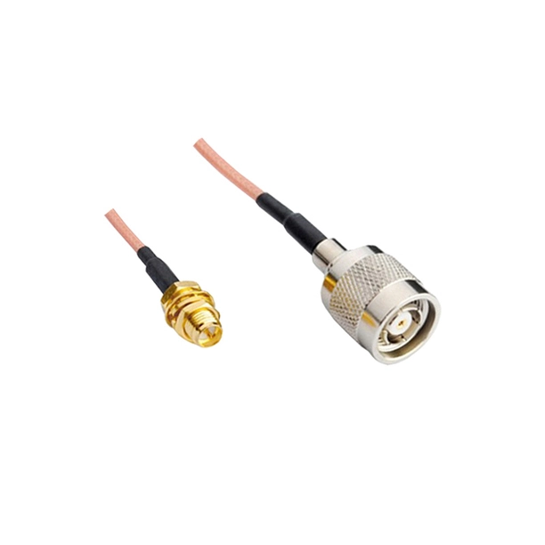 reverse polarity tnc male straight to reverse polarity sma female straight coax cable ac cab rptncm rpsmaf