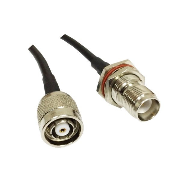 reverse polarity tnc male straight to reverse polarity tnc female straight coax cable ac cab rptncm rptncfb h